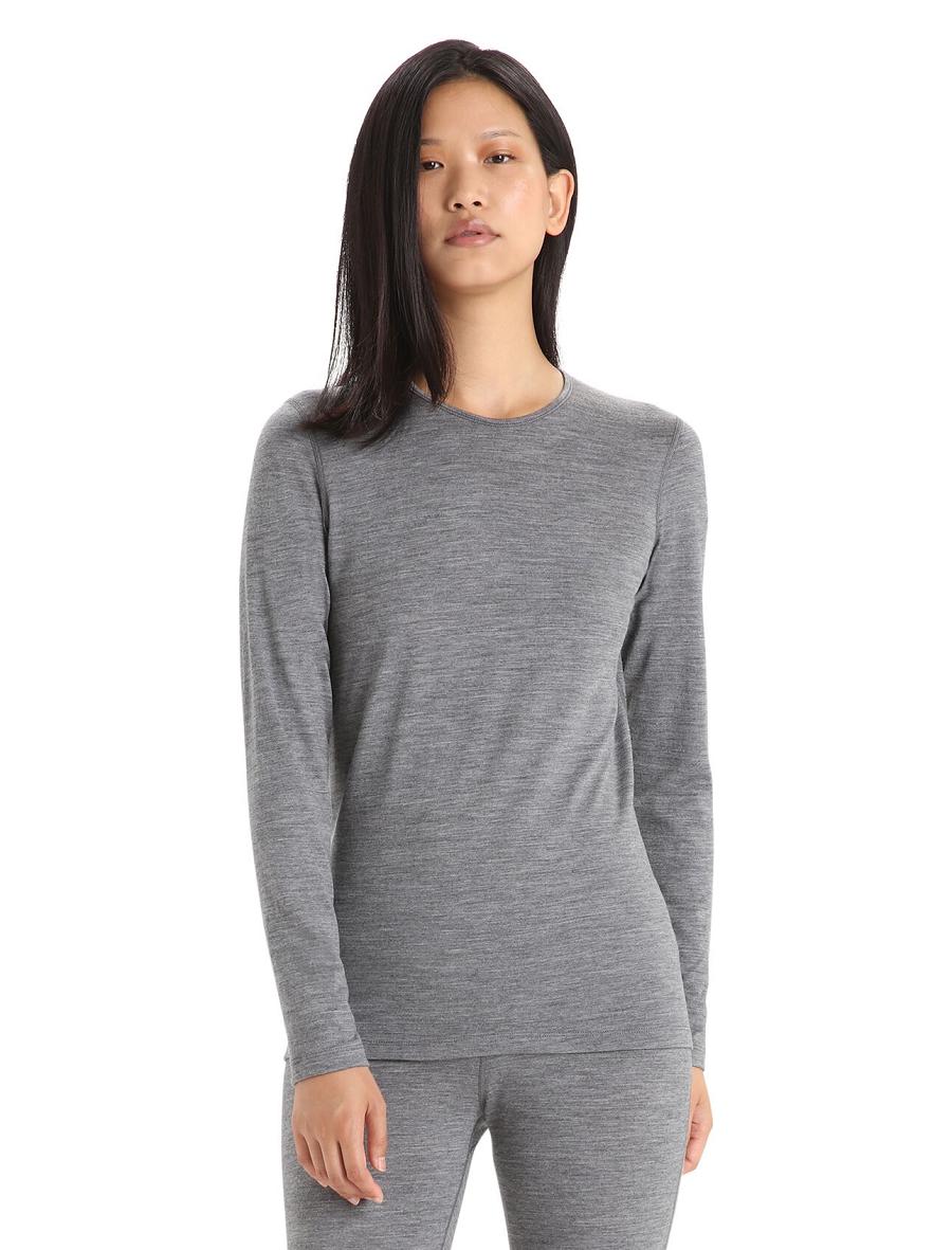 One Piece & Sets Icebreaker Merino 200 Oasis Long Sleeve Crewe Thermal Top Damskie Szare | PL 1180YXFU